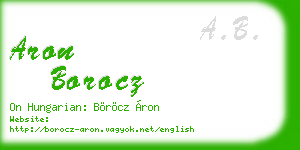 aron borocz business card